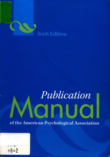 Publication manual the - of,