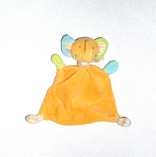WIE NEU* Schmusetuch orange blau bunt Topolino Elefant Schnuffeltuch Kuscheltuch