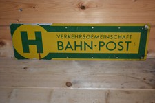 Altes Blechschild Bahngemeinschaft Bahn-Post,Haltestelle,Retro,Deko,Original