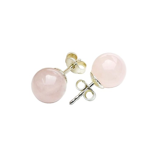 Ohrstecker rosenquarz 925 - rosenquarz,