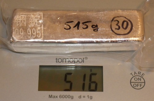 Indium 500g barren - indium,