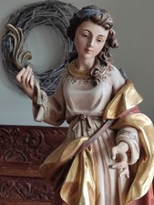 Madonna⭐ Holz Heiligenfigur Engel Grödnertal handgeschnitzt XXL Barock sakral