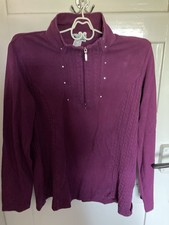 Vintage Troyer Pullover Mit Strass Lila40