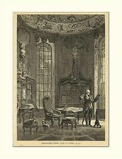 FRIEDRICH DER GROßE IN SANSOUCI QUERFLÖTE MUSIK FAKSIMILE HOLZSTICH M 86