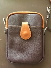  Crossover Handytasche Quertasche Cognac Braun ca.21x15 cm  Schlaufe für Gürtel