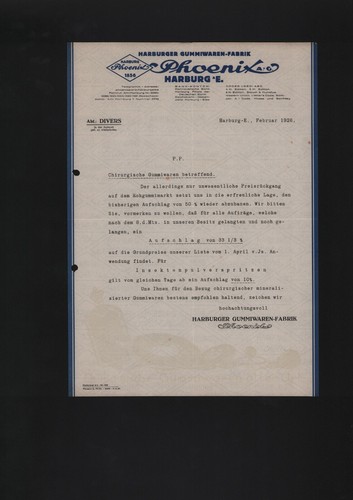 Harburg brief 1926 harburger - brief, 1926,