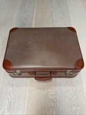 Reisekoffer 1950er Leder Hartschale Koffer Oldtimer Cabrio Deko mit Schlüssel