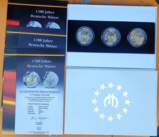 3 Münzen Gedenkprägung Die letzte D-Mark 2001 Kapsel OVP 1200 Jahre Deutsche  Mü
