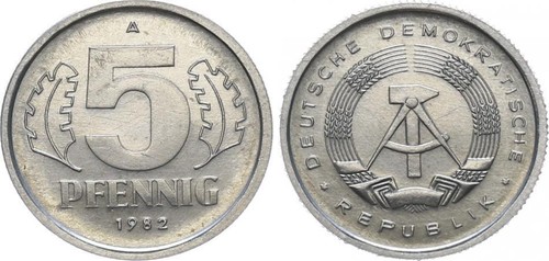 Ddr pfennig 1982 - pfennig, probe