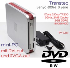 PC TRANSTEC SENYO 600 CORE 2 DUO 2 Ghz 80GB SATA 2GB DVI SVGA TV-OUT WIFI  DVDRW