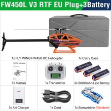 Fly Wing FW450L V3 RC Hubschrauber Fernbedienung 3D GPS 6CH 110V-240V 3 Batterie