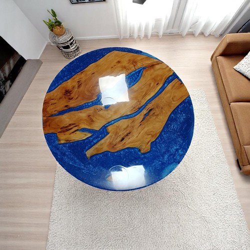 Blau epoxid couchtisch - blau,