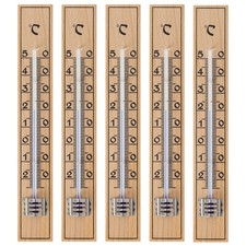 5 Stück Holz Thermometer Set Analog für Innen Zimmer Wohnung Temperaturmesser
