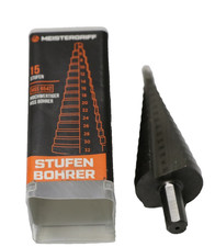 HSS Stufenbohrer 15 Stufen Ø 4-32mm für Metall, Kunststoff, Holz, 10mm Schaft