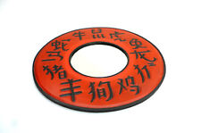 Großer runder Wandspiegel rund rot. 40 cm chinesische Schriftzeichen