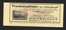 GEISWEID, Werbung 1939, Hundt & Weber GmbH säurefeste Bronzen
