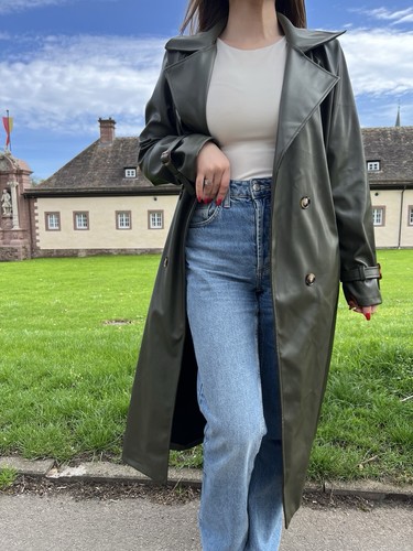 Leder trenchcoat kunstleder - trenchcoat,