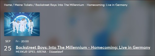 Backstreet boys tickets - 2x, –