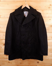 Vintage DSCP Wool Military Pea Coat Jacke 42 lang schwarz