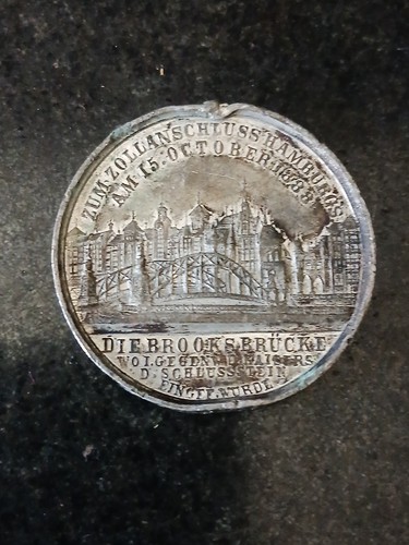 Medaille zollanschluss hamburg - zollanschluss,