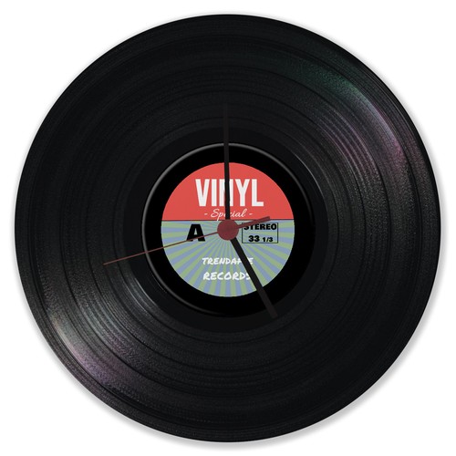 Vinyl schallplatte wanduhr aus - vinyl,