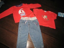 3er baby set - 68, jeans
