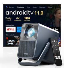 Poseidon E40 Beamer 4K Heimkino, Outdoor Projektor  Android TV, Netflix 1300LM