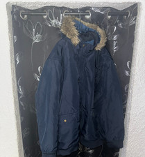Winterjacke Langarm Identic Übergröße 5XL Blau mit Fellkapuze /bilder beachten
