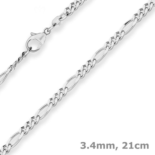 4mm armband figarokette - 3,4mm,