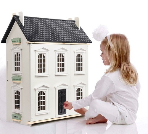 Großes puppenhaus aus holz - aus,