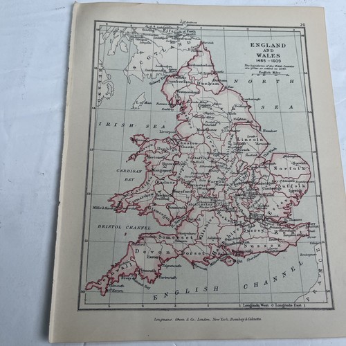 1914 karte von england - (druck),
