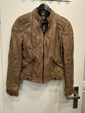 Gipsy Damen Leder Jacke Braun Gr. S Bikerjacke