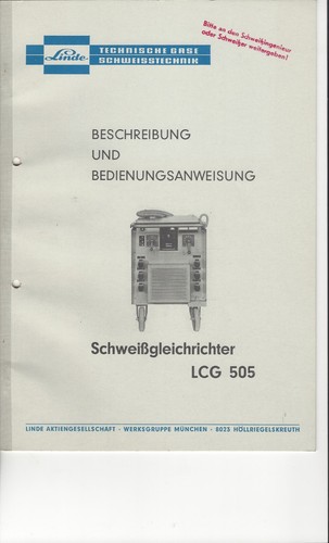 Linde schweißgleichrichter - linde,