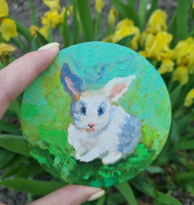 4x4 Ölgemälde Hase Baby Hase