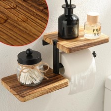 Toilettenpapierhalter Holz Klopapierhalter Wandmontage Papier Halterung für WC