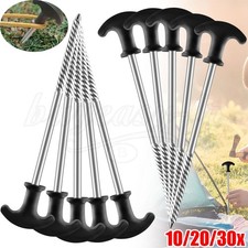 10/20/30x Zelt Heringe Stahl Schraubheringe Robuste Erdnägel Gewinde für Camping