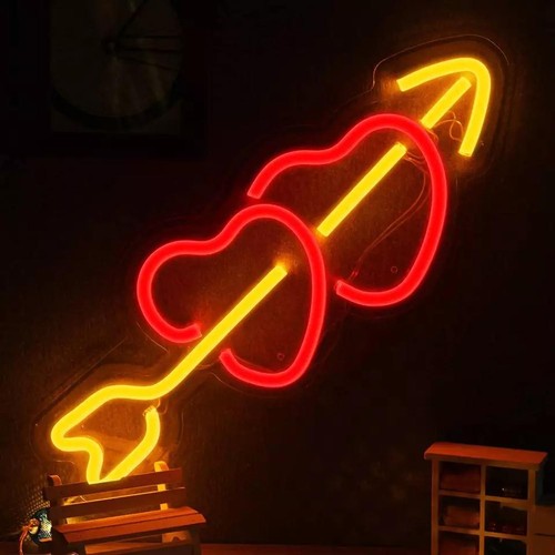 Neon led schild herz pfeil - led,