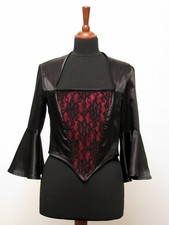 Oberteil Satin Spitze schwarz