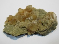 S256 feine Honig Calcit xx Stufe auf Amethyst Juchem Idar Oberstein 14x8cm 360g