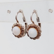 Antike Ohrringe Perlen 935er