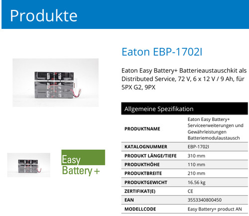 Eaton easy battery - eaton, battery+