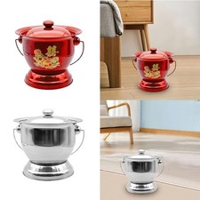 Nachttopf für den Haushalt, Spucknapf mit Deckel, Edelstahl, stabiler