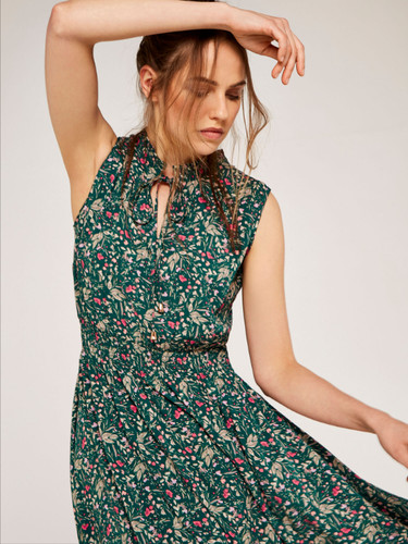 Apricot floral hanky hem midi - hem,