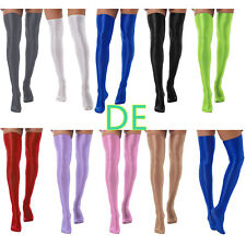 DE Damen Öl Glossy Strümpfe Wetlook Overknee Strumpfhose Lange Socken Nightclub