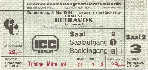 Ultravox lament tour - lament,
