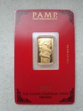 5g PAMP Goldbarren - Year of the Dragon 2012 - Jahr des Drachen - Rarität