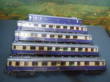 H0 Liliput , Set Rheingold 4 Personenwagen , 1 Gepäckwagen