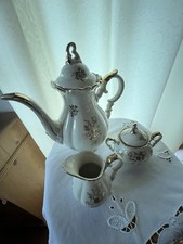 Kaffeekanne/Zuckerdose/Milchk., weiss /gold **Germany**