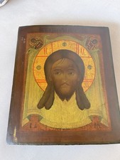 Russische Ikone Mandylion Jesus Christus Antlitz Engel Restauriert Orthodox Rar