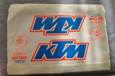 Vintage Retro Lenkerpolster KTM rund mit Klettverschluss weiß blau 